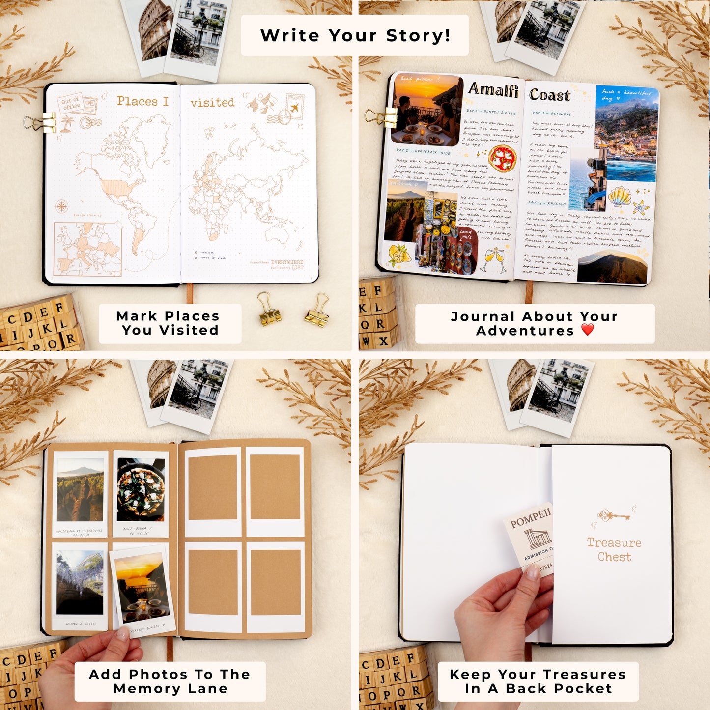 Brown Premade Travel Journal