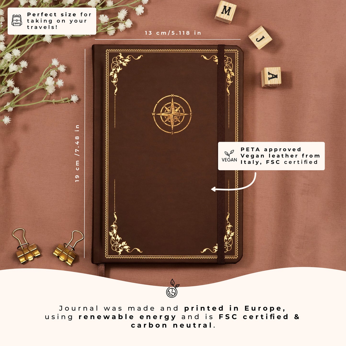 Brown Premade Travel Journal