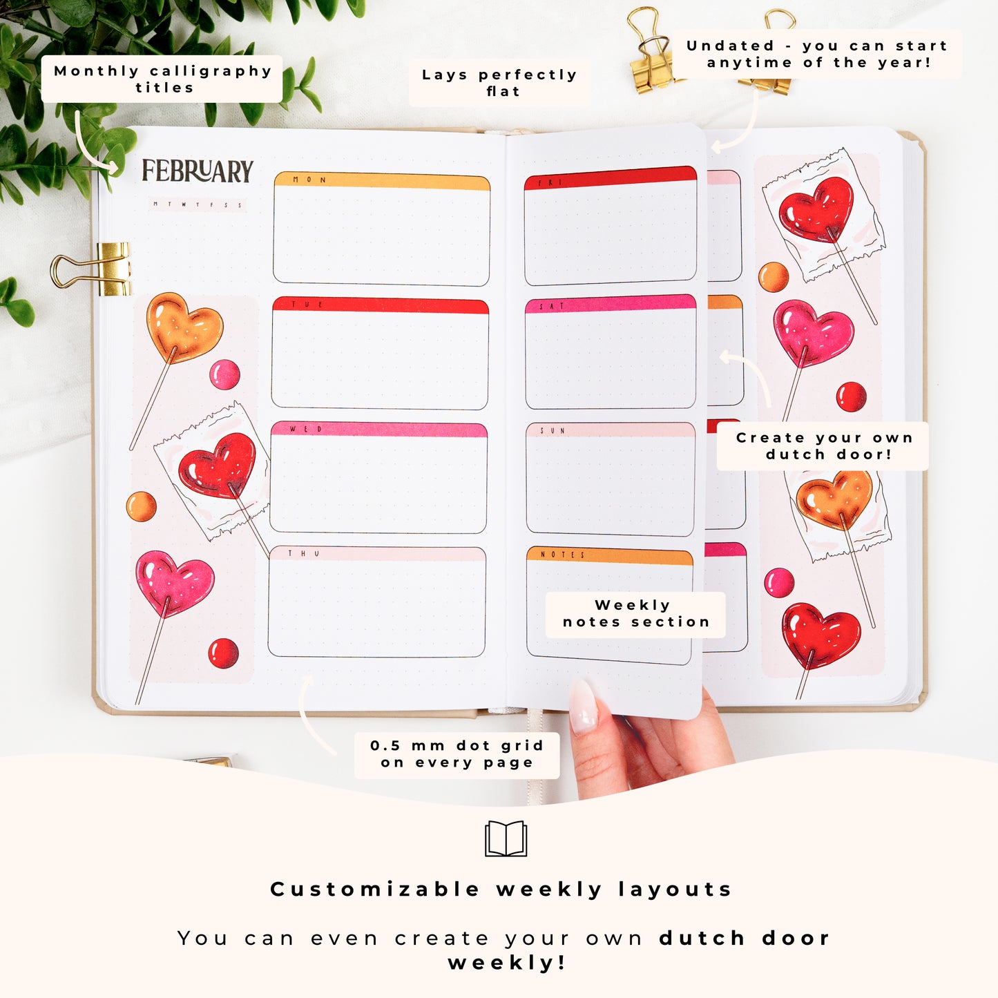 Colored Lavender Undated Premade Bullet Style Journal