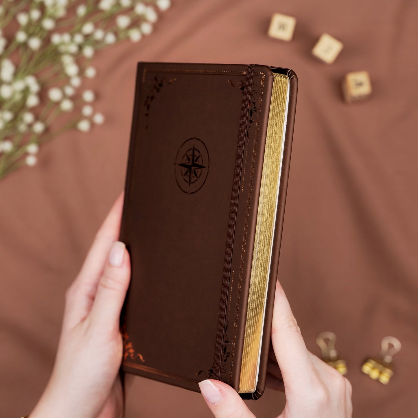 Brown & Gold Premade Travel Journal