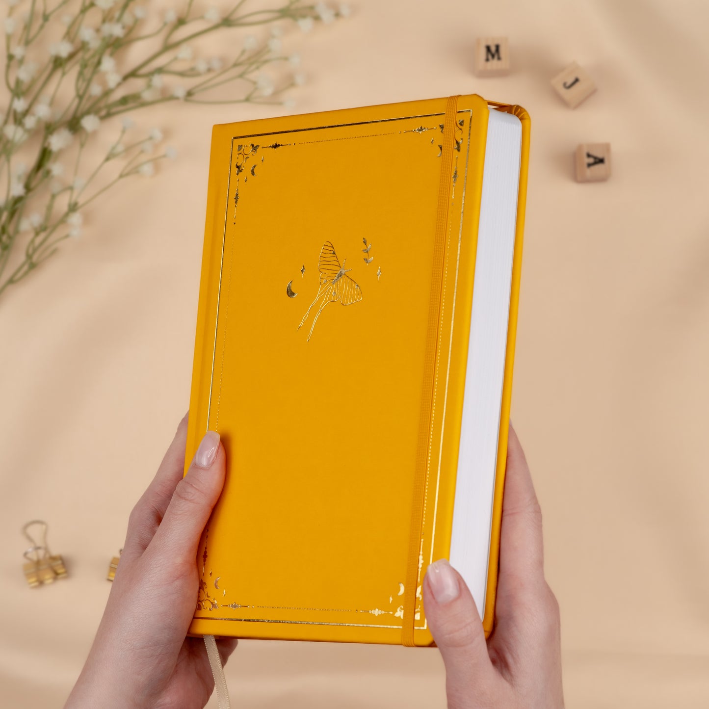 Honey Spice Undated Premade Bullet Style Journal - Luna Moth