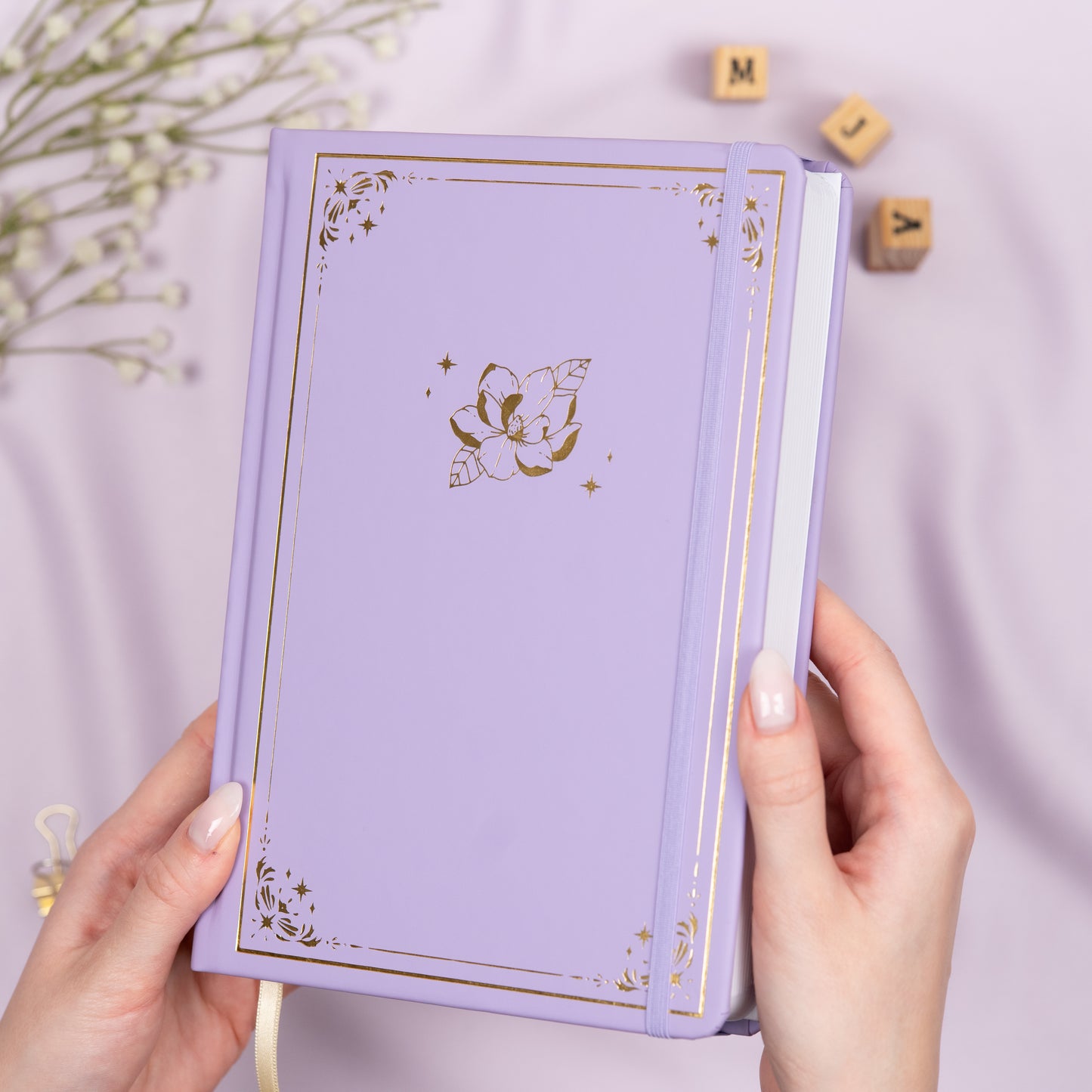 Colored Lavender Undated Premade Bullet Style Journal