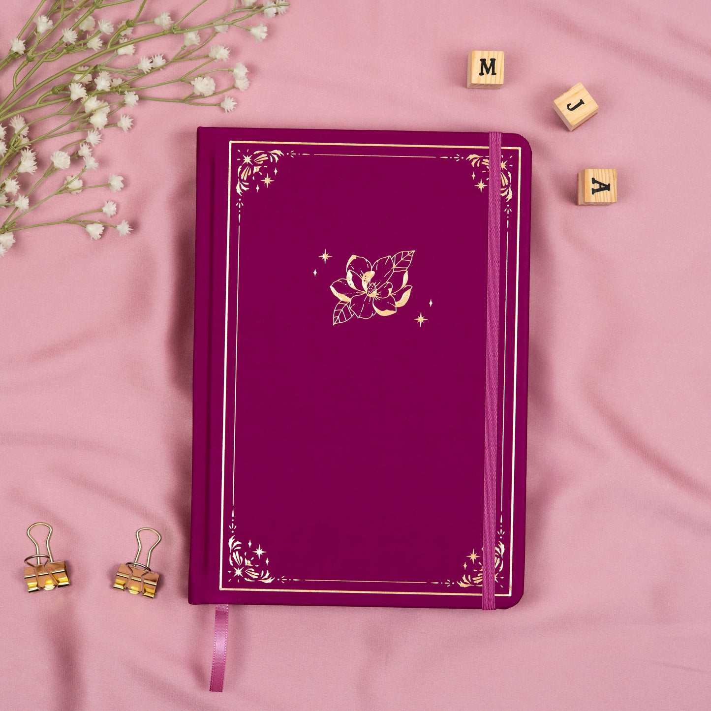 Plum Undated Premade Bullet Style Journal