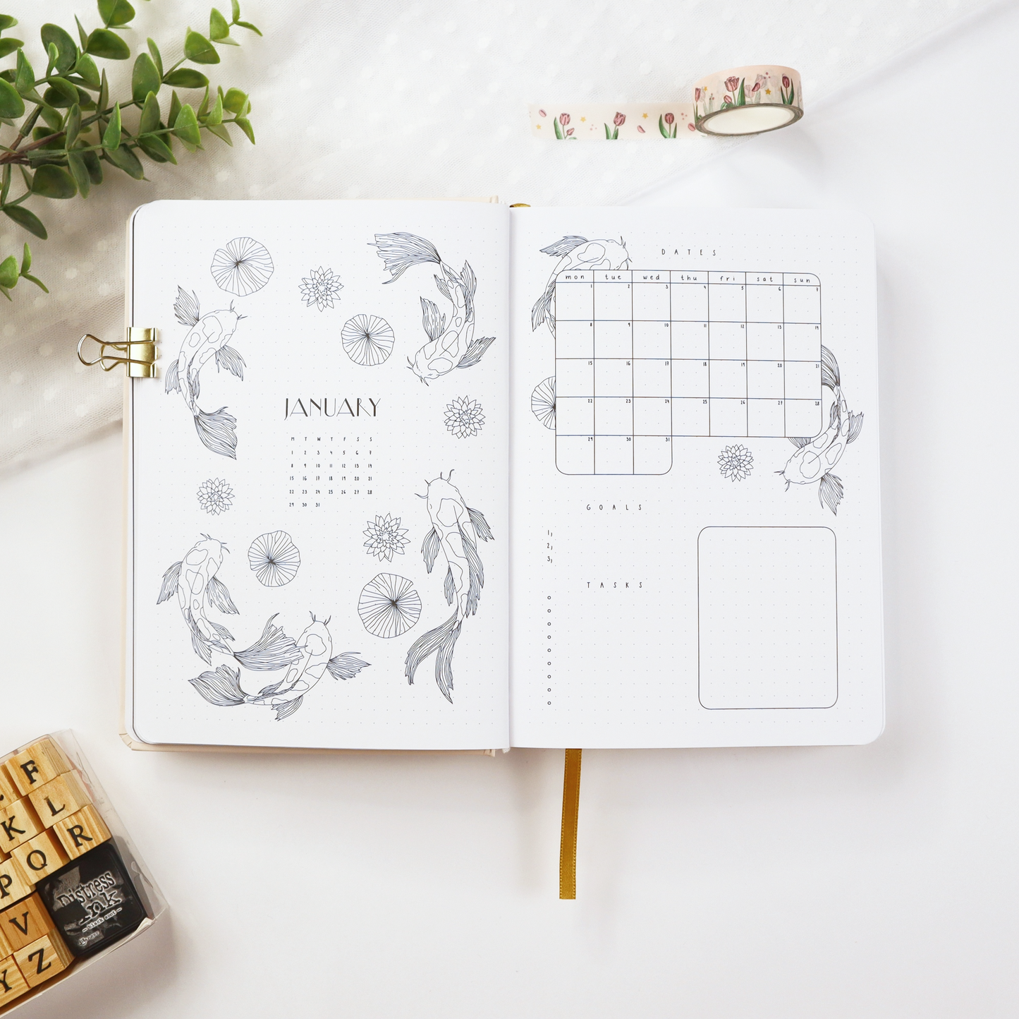 Matcha Latte 2024 Premade Bullet Style Journal