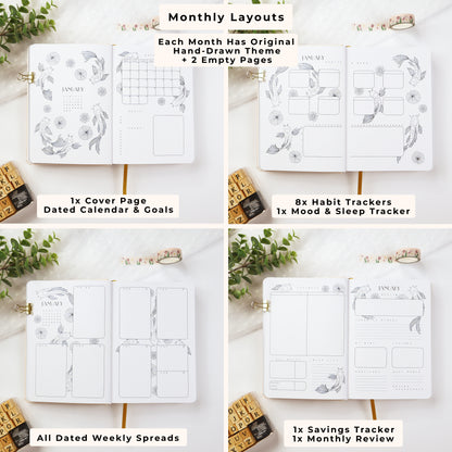 Matcha Latte 2024 Premade Bullet Style Journal