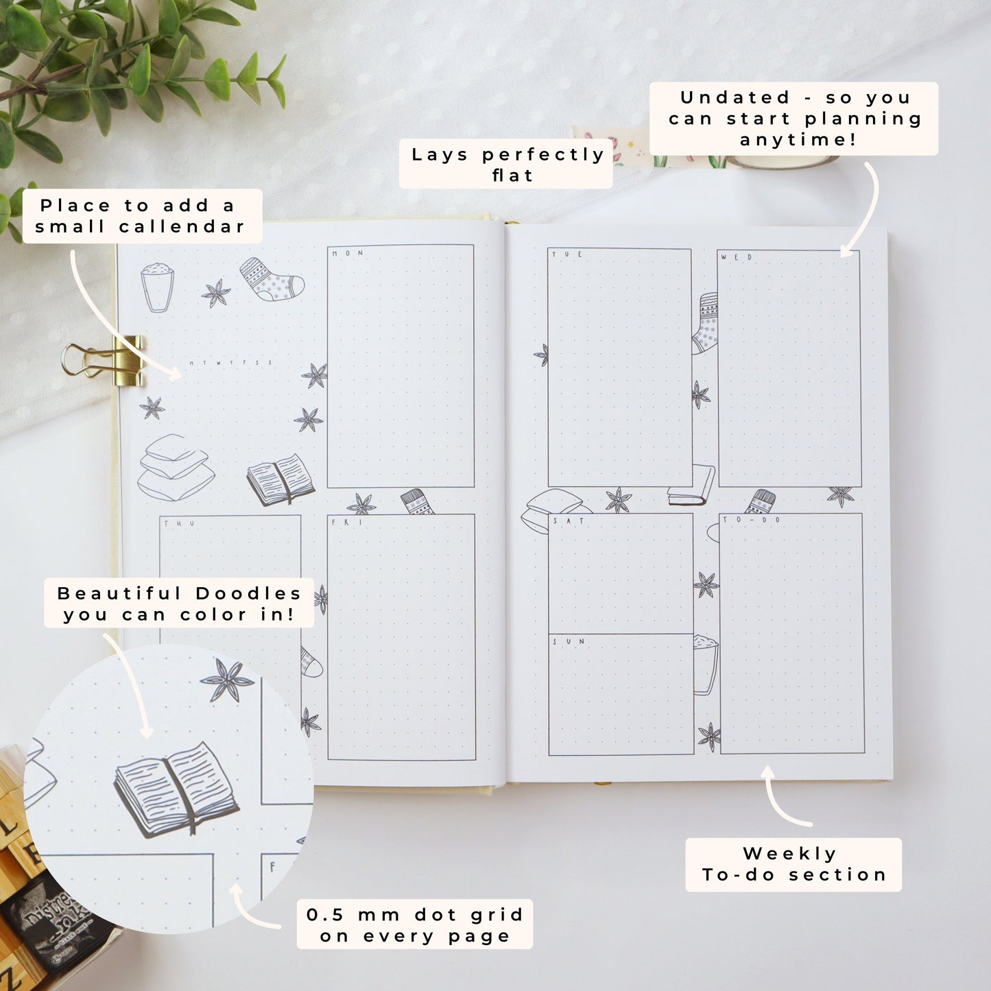 Undated Premade Bullet Style Journal