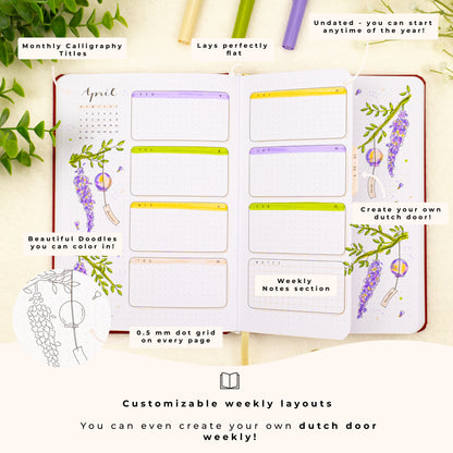 Forbidden Fruit Undated Premade Bullet Style Journal - Luna Moth