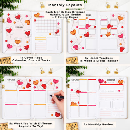 Colored Oat Undated Premade Bullet Style Journal