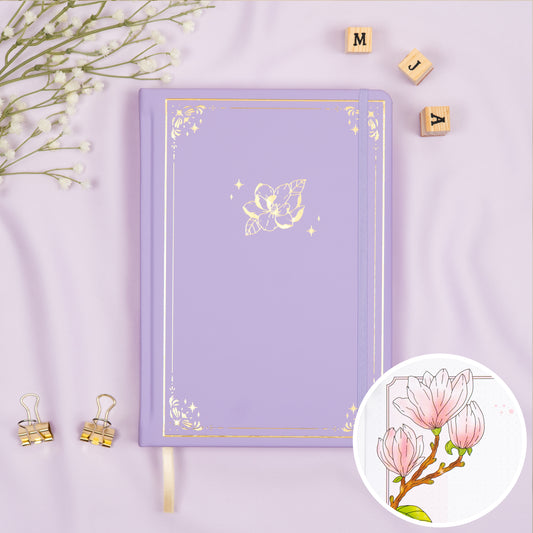 Colored Lavender Undated Premade Bullet Style Journal