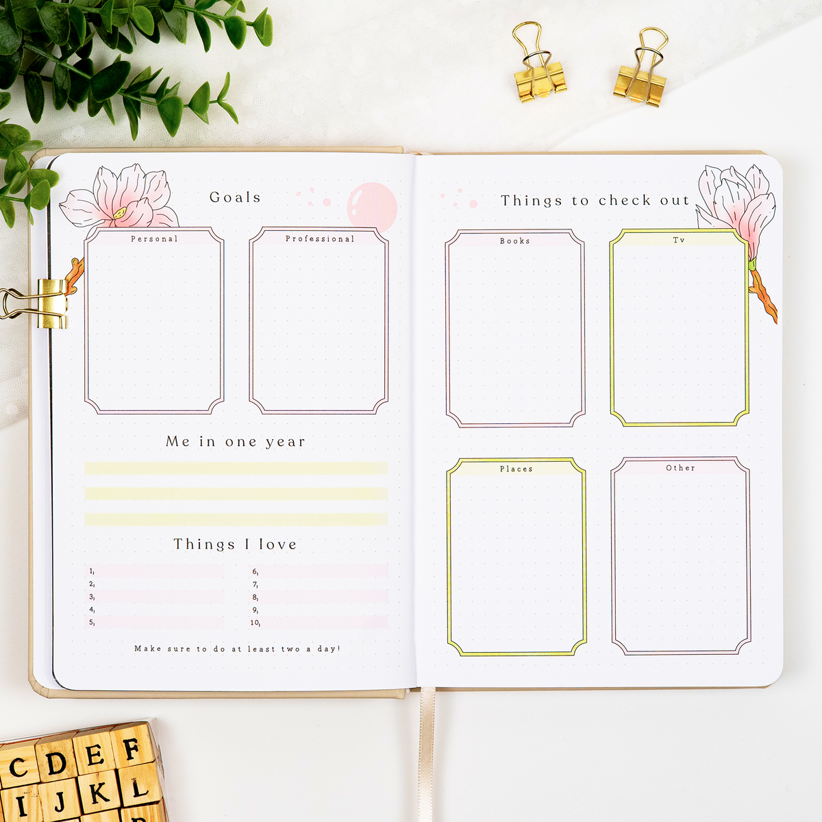 Premade Bullet Style Journal With Hand Drawn Designs – My Journal Addiction